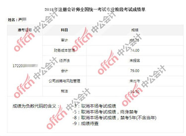 CPA成绩