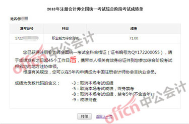 CPA成绩